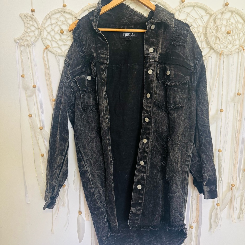 Thrill Black Denim Jacket gothic punk rock